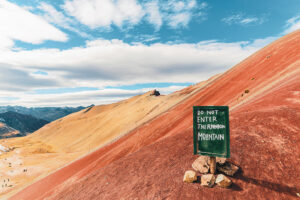 rainbow mountain red valley travel photography peru south america sony a6000