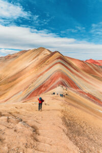 rainbow mountain red valley travel photography peru south america sony a6000