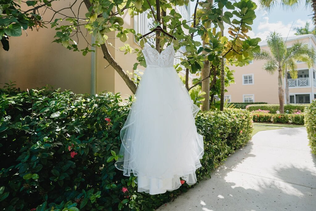 grand cayman wedding photographer dress detail