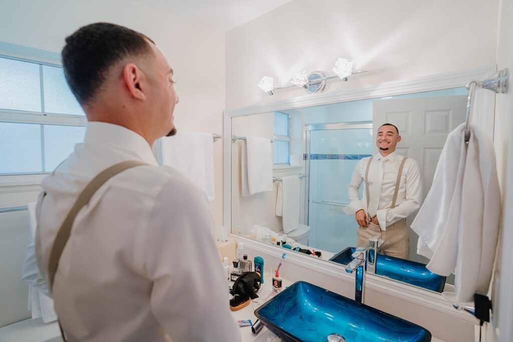 grand cayman wedding photographer groomsmen getting ready