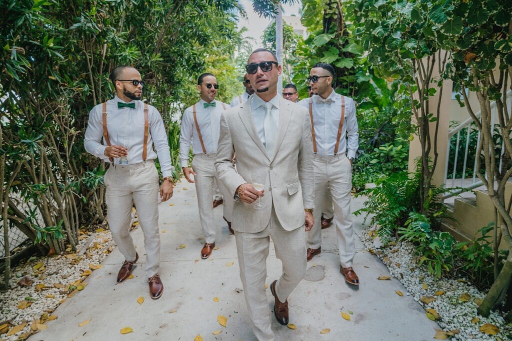 grand cayman wedding photographer groomsmen getting ready
