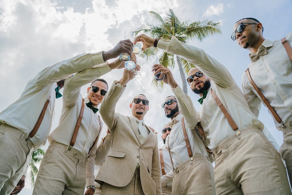 grand cayman wedding photographer groomsmen getting ready