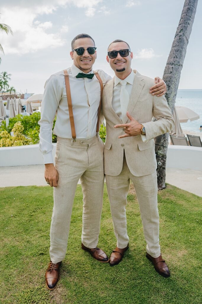 grand cayman wedding photographer groomsmen getting ready