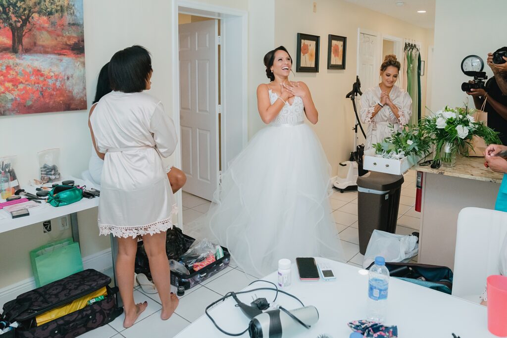 grand cayman wedding photographer bride dress reveal