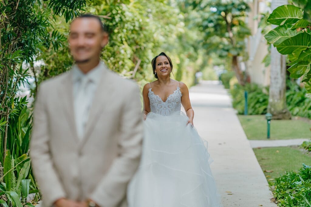 grand cayman wedding photographer first look