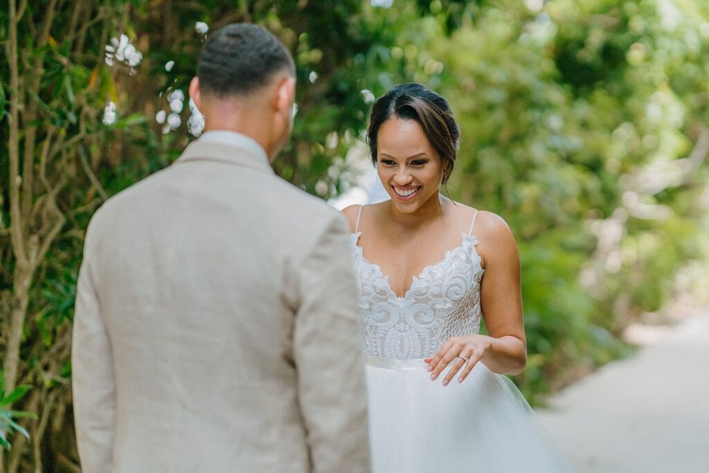 grand cayman wedding photographer first look