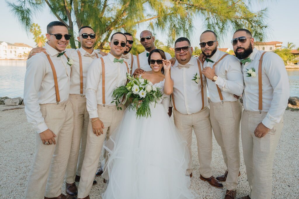 grand cayman wedding photographer morgans bridesmaids and groomsmen