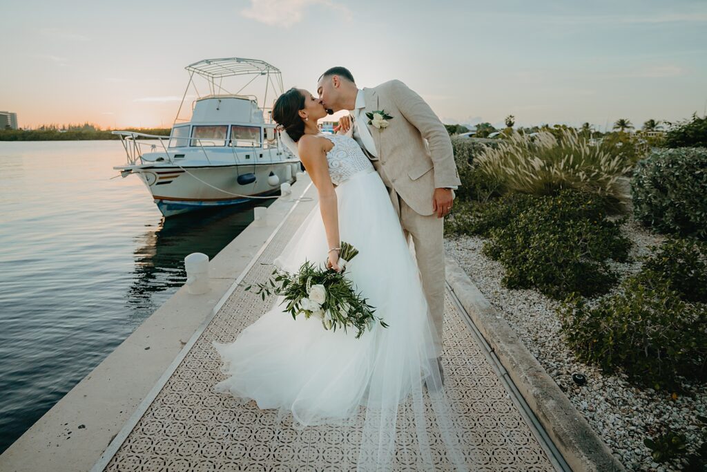 grand cayman wedding photographer boat bride groom romantic morgans