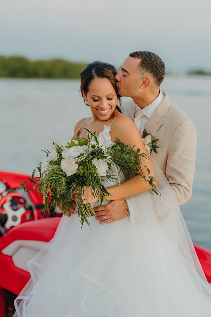 grand cayman wedding photographer boat bride groom romantic morgans