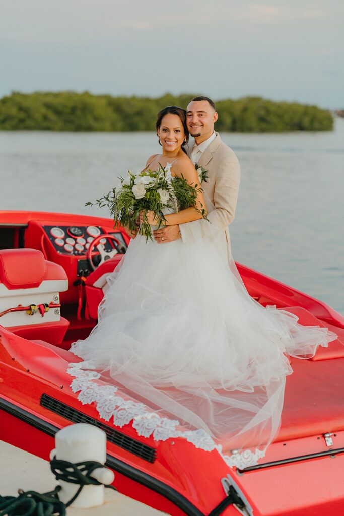 grand cayman wedding photographer boat bride groom romantic morgans