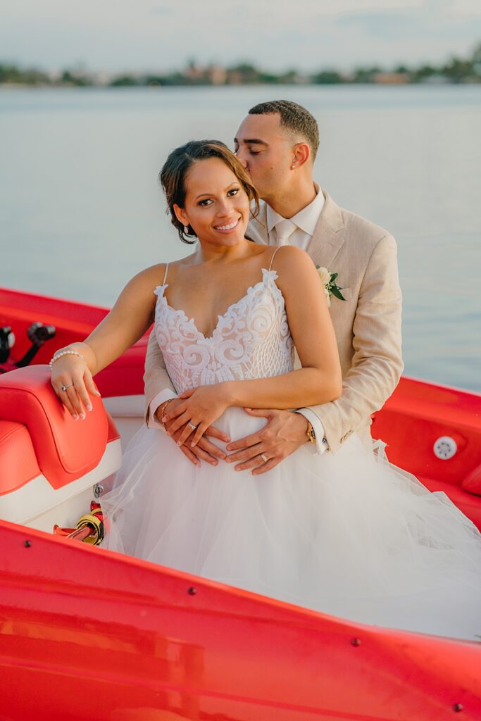 grand cayman wedding photographer boat bride groom romantic morgans