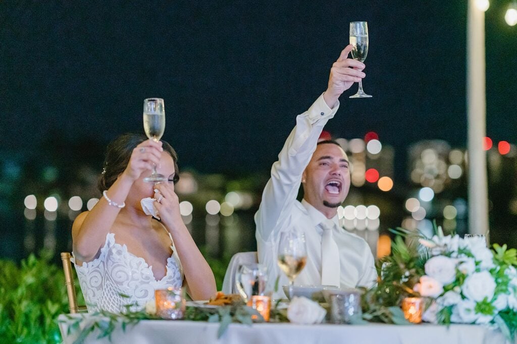 grand cayman wedding photographer reception speeches morgans