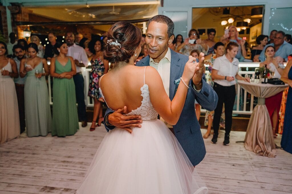 grand cayman wedding photographer reception morgans father daughter dance