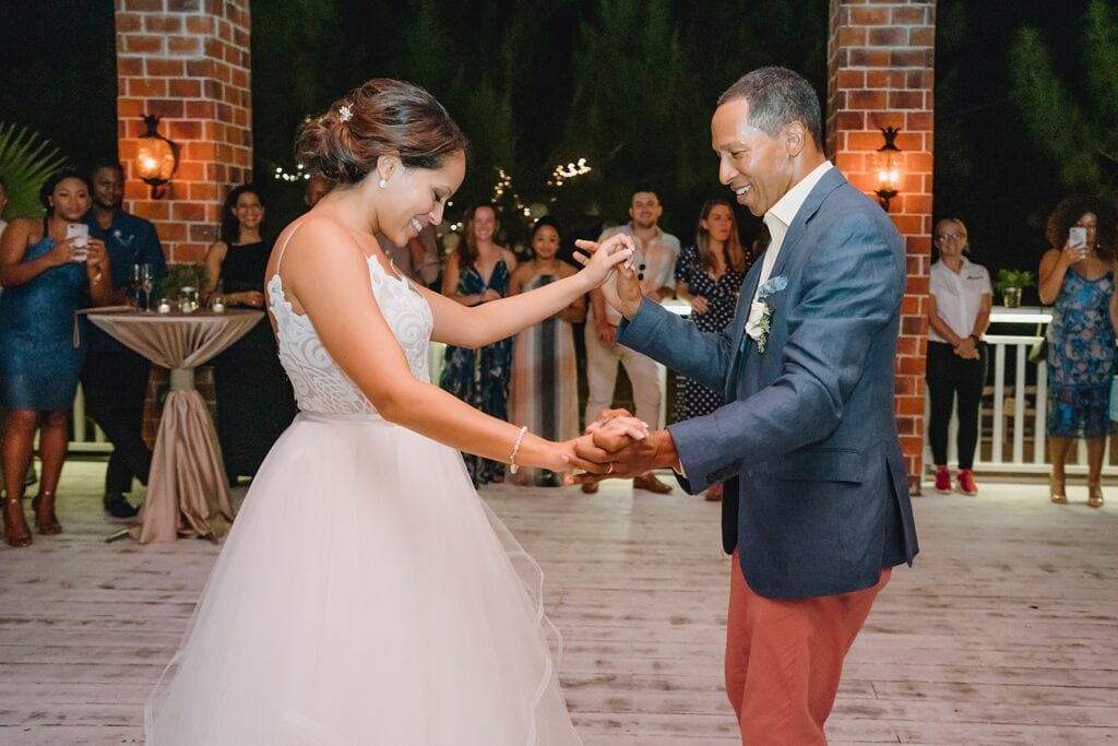 grand cayman wedding photographer reception morgans father daughter dance