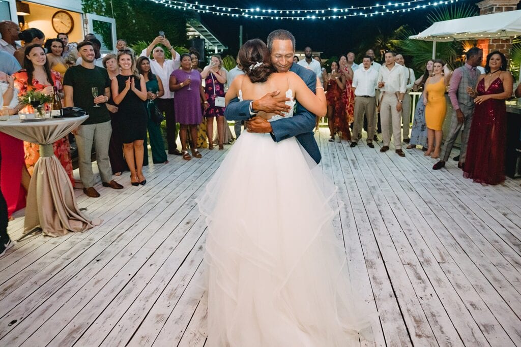 grand cayman wedding photographer reception morgans father daughter dance