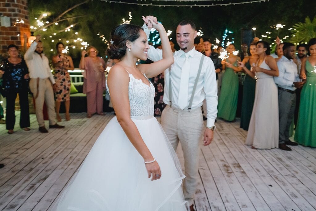 grand cayman wedding photographer reception morgans first dance