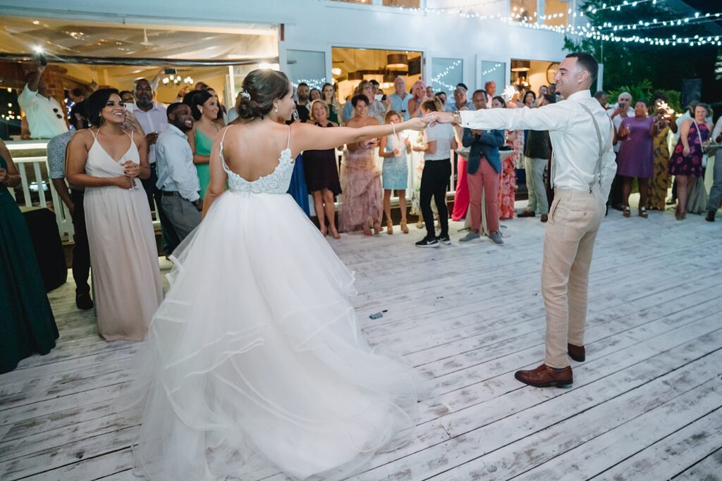 grand cayman wedding photographer reception morgans first dance