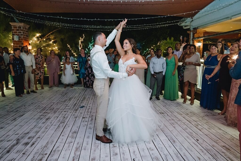 grand cayman wedding photographer reception morgans first dance