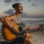 Guitarist Portrait Beach Photography Grand Cayman