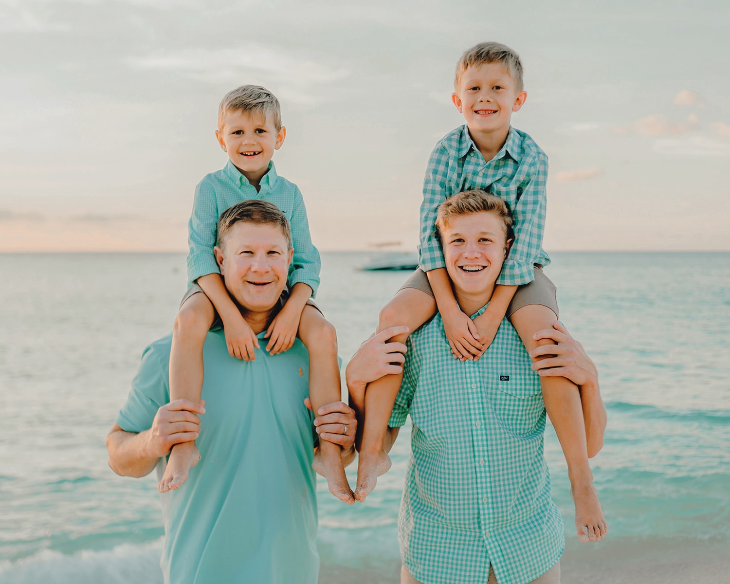 Sons Brothers Happy Cute Family Beach Photography Grand Cayman Islands