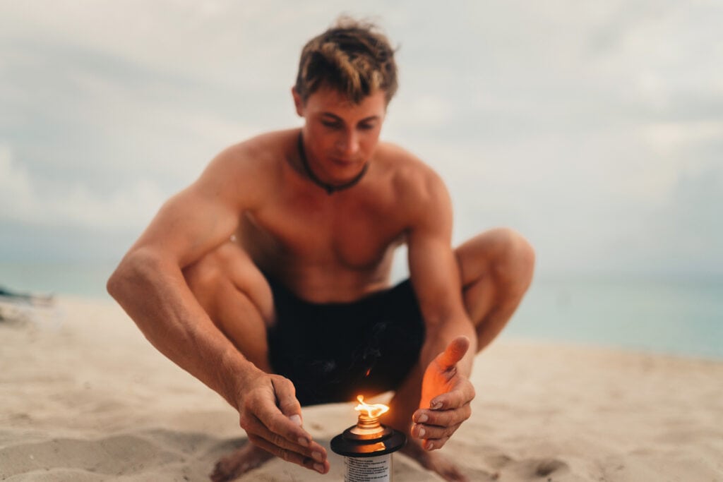 grand cayman beach portrait photography fire spin dance