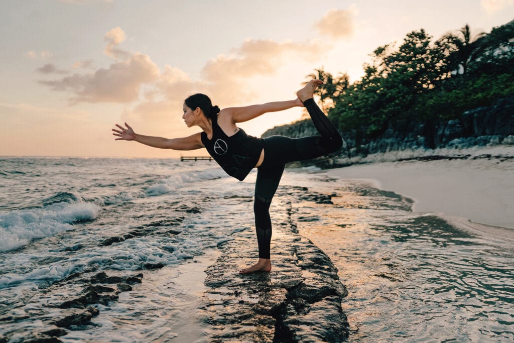 yoga beach photography cayman islands