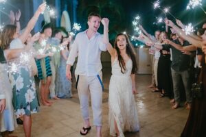 grand cayman islands wedding ritz carlton photography sparkler send off