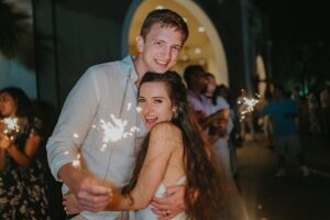 grand cayman islands wedding ritz carlton photography sparkler send off