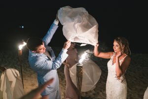 grand cayman westin seven mile beach wedding photography lantern release