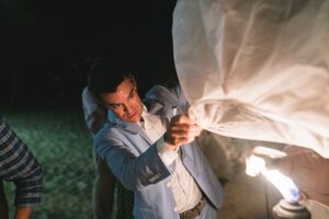 grand cayman westin seven mile beach wedding photography lantern release