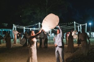 grand cayman westin seven mile beach wedding photography lantern release