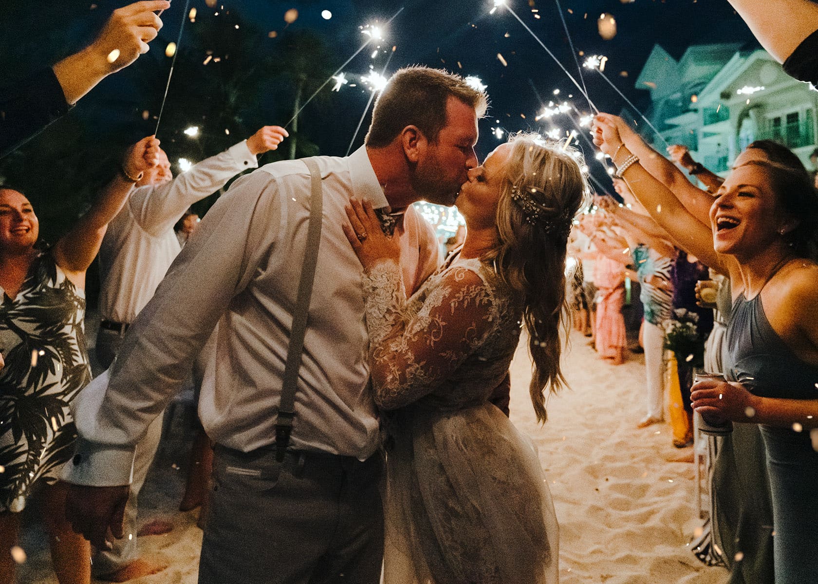grand cayman islands wedding photographer westin sparkler send off