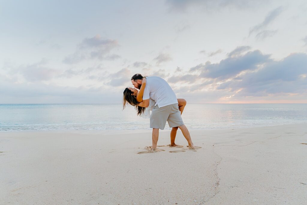 grand cayman seven mile beach surprise proposal engagement will lilla