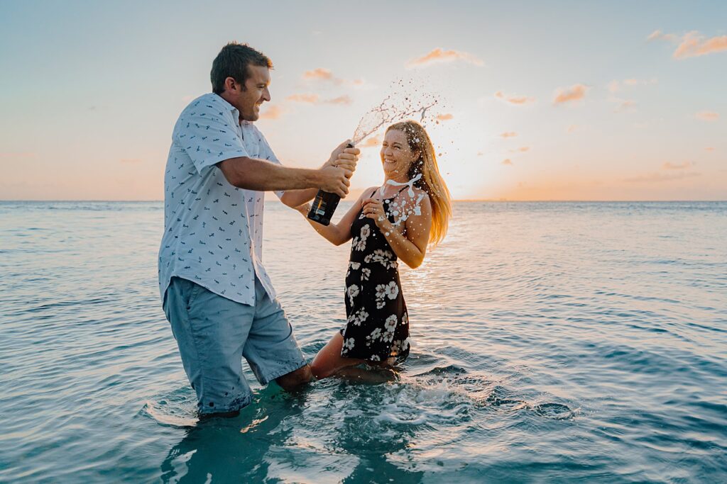 auckland couple engagement photographer beach sunset