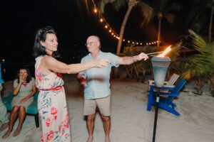 grand cayman wedding kaibo rum point sparkler dance