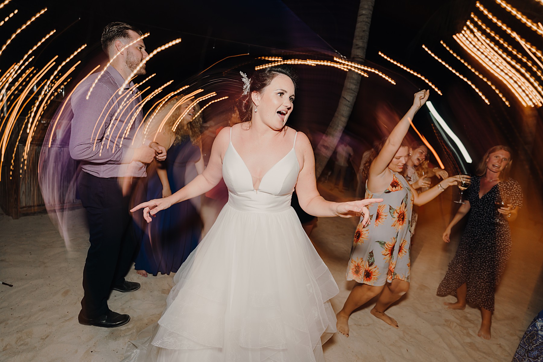 grand cayman wedding kaibo rum point sparkler dance