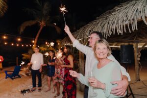 grand cayman wedding kaibo rum point sparkler dance