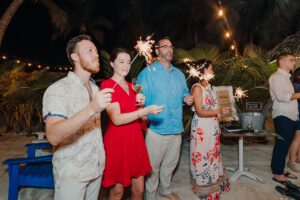 grand cayman wedding kaibo rum point sparkler dance