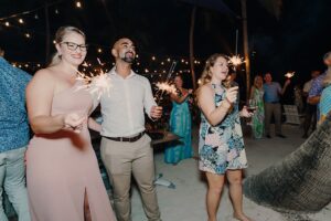 grand cayman wedding kaibo rum point sparkler dance