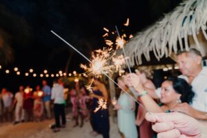 grand cayman wedding kaibo rum point sparkler dance