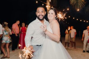 grand cayman wedding kaibo rum point sparkler dance