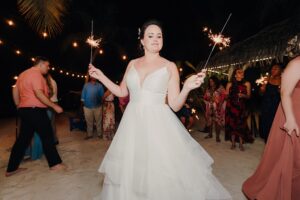 grand cayman wedding kaibo rum point sparkler dance