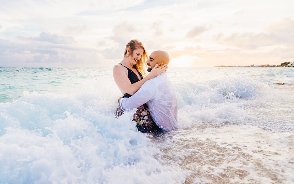 auckland couple engagement photographer beach sunset