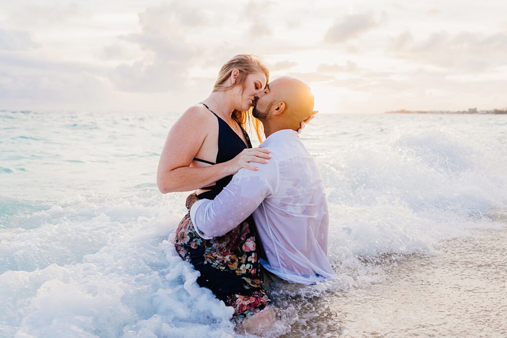 cayman islands seven mile beach couple engagement photography