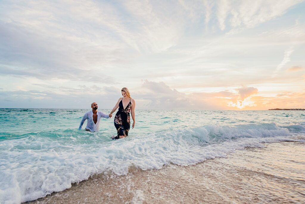 auckland couple engagement photographer beach sunset