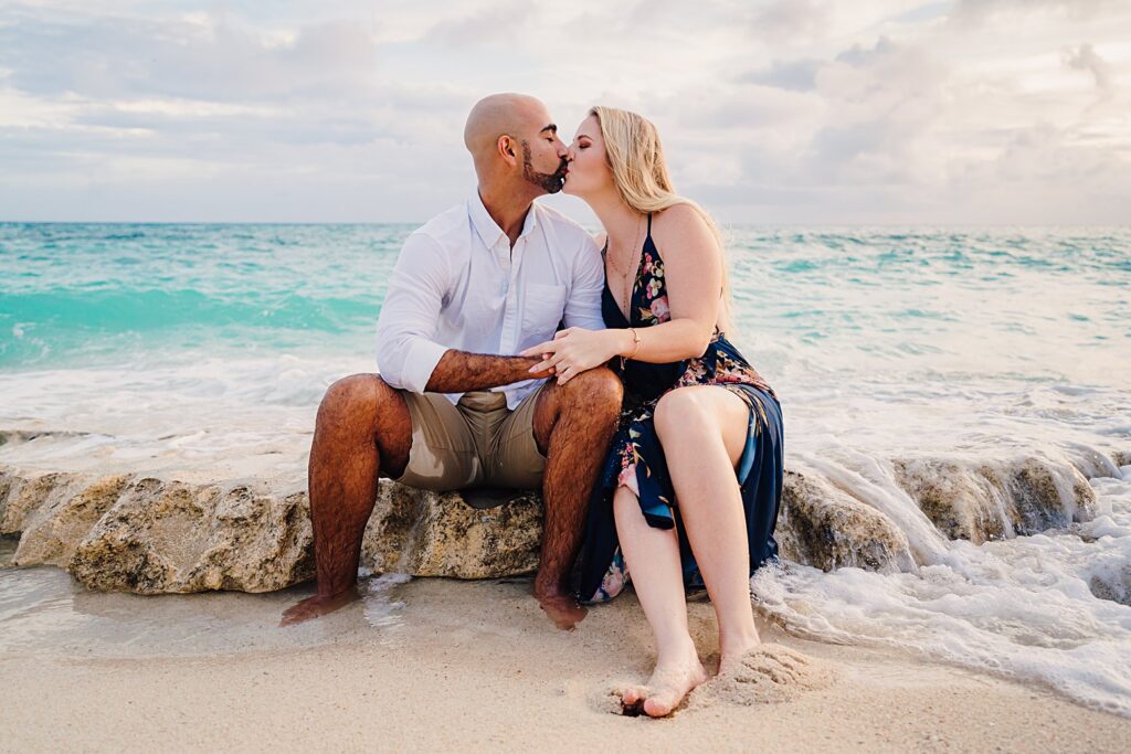 cayman islands seven mile beach couple engagement photography