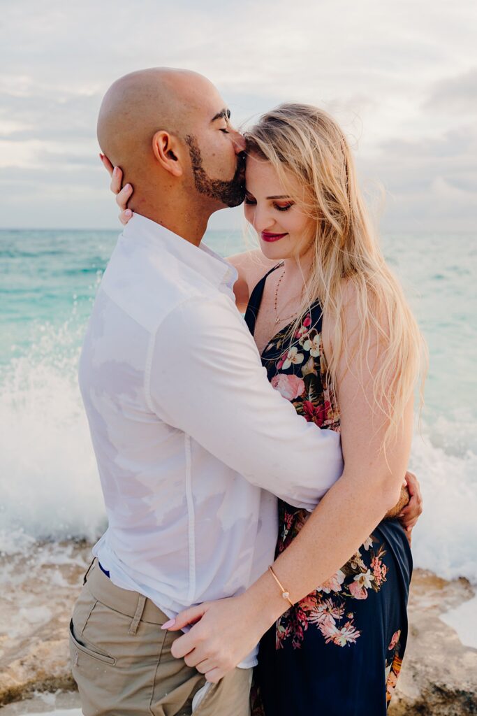 cayman islands seven mile beach couple engagement photography