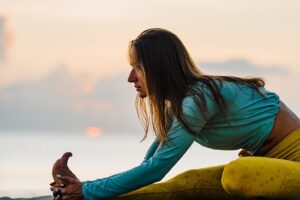 seven mile beach yoga portrait cayman islands photography