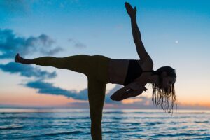 seven mile beach yoga portrait cayman islands photography