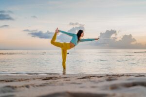 seven mile beach yoga portrait cayman islands photography